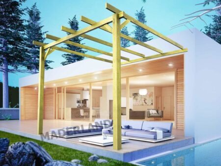 Pergola bois adossée SAINT-ÉTIENNE