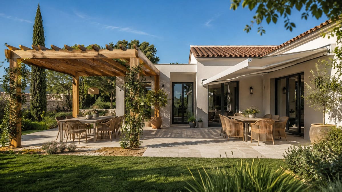 auvent ou pergola en bois